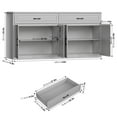 thumbnail image 7 of Hiphuta 63"Extended Wide Large Buffet Cabinet with 2 Drawers, Modern Coffee Bar Sideboard with Dusty-proof Base for Living Room and Entryway, Gray, 7 of 7