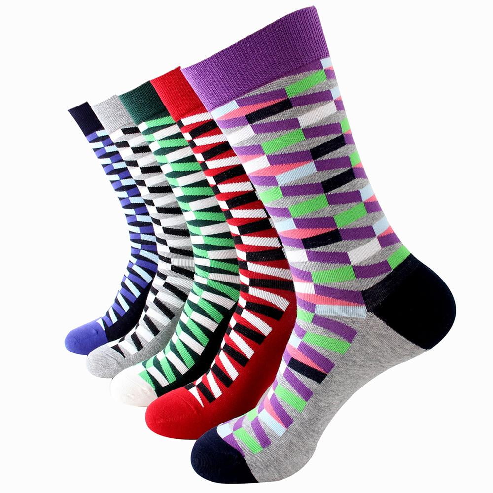 Plain Five Color Mens Colorful Crew Socks Premium Cotton Fun socks