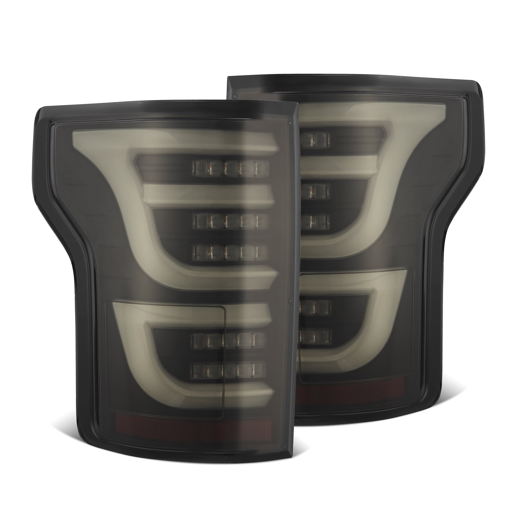 Ree様 Raxiom Mustang Gen5 Tail Lights; Black Housing; Smoked Lens