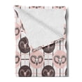 thumbnail image 2 of Goat Soft Flannel Fleece Blanket, Composition of Animal Faces in Circles on a Background of Streaks Overlapping, Cozy Plush for Indoor and Outdoor Use, 60" x 80", Brown Blush White, by Ambesonne, 2 of 5
