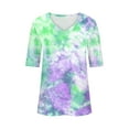 thumbnail image 3 of Print Tops for Women 1/2 Sleeve 2025 Fashion Tees Casual Neck Loose Cute T Shirt Ladies Top, 3 of 4
