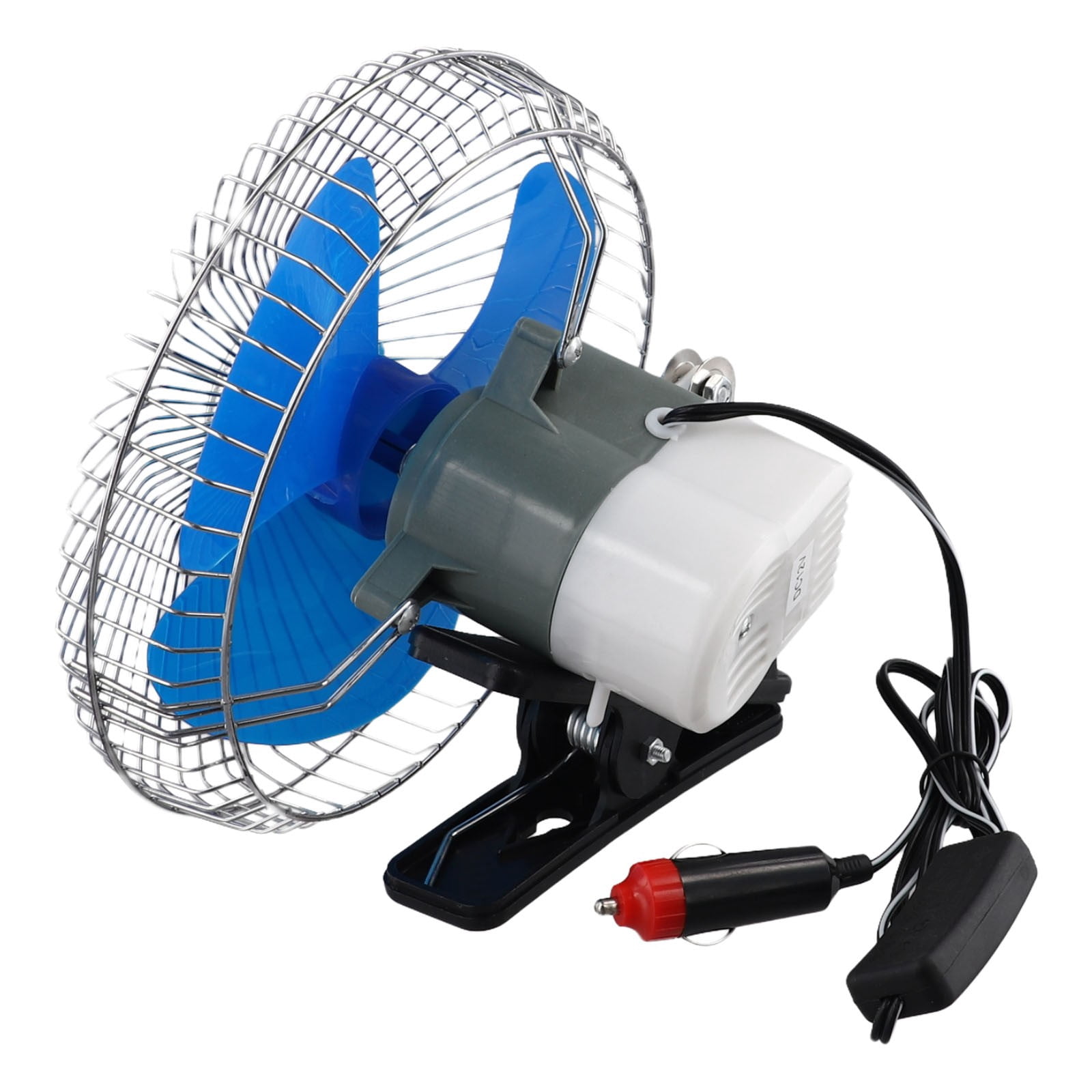 Huanke-12v24v Metal Car Fan Truck Shaking Head Electric Fan Silent Strong Wind Cooling