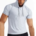 thumbnail image 5 of Zylarhe Men's Summer Plus Plus Size Loose Sport Hooded Half Sleeved Hoodie Hoodie Blankets, 5 of 9