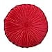 thumbnail image 3 of Pillow Perfect 628899 Coussin Rond en Velours Plissé 14 Pouces - Rouge, 3 of 4