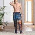 thumbnail image 6 of Lsque Twilight Canal Reflection Print Men's Pajama Pants, Lounge Pant - Comfortable Home Wear,Elastic Waistband, Stylish Design-XX-Large, 6 of 9