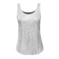 thumbnail image 5 of Fgnfyis Tank Tops for Women Carnival Fashion Sequin Neck Sequin Sleeveless Tanks Blouses Womens Tops Silver XXL, 5 of 6