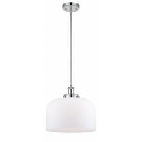 916-1S-PC-G71-L-Innovations Lighting-Bell - 1 Light Stem Hung Mini Pendant In Industrial Style-10 Inches Tall and 12 Inches Wide-Polished Chrome