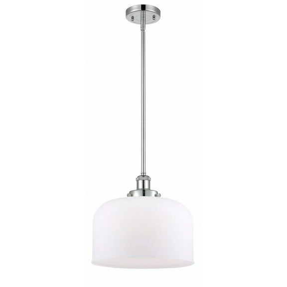 916-1S-PC-G71-L-Innovations Lighting-Bell - 1 Light Stem Hung Mini Pendant In Industrial Style-10 Inches Tall and 12 Inches Wide-Polished Chrome