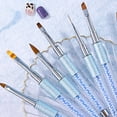 thumbnail image 4 of Tnobhg Blue Rhinestone Nail Pen Tool Easy-to-Use French Lightweight Body Comfortable Hold UV Brush for Stunning Art, 4 of 8