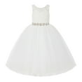 thumbnail image 2 of Ekidsbridal Ivory V-Back Lace Tulle Tutu Flower Girl Dresses Christening Princess Pageant Wedding 212R2 6, 2 of 3