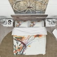 thumbnail image 3 of Designart 'fleurs Orange Abstraites' Ensemble de Literie Cottage - Housse de Couette et Taies d'Oreiller, 3 of 4