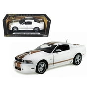 2012 Ford Shelby Mustang GT350 White with Gold Stripes 1/18 Diecast Model Car by Shelby Collectibles