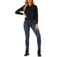 thumbnail image 2 of CHAQUETA DE SUEDE SINTÉTICO PARA MUJERES INSPIRE CHIC CON CUELLO PUNTA, BOTONES Y CORTA, ESTILO MOTO NEGRA, 2 of 7