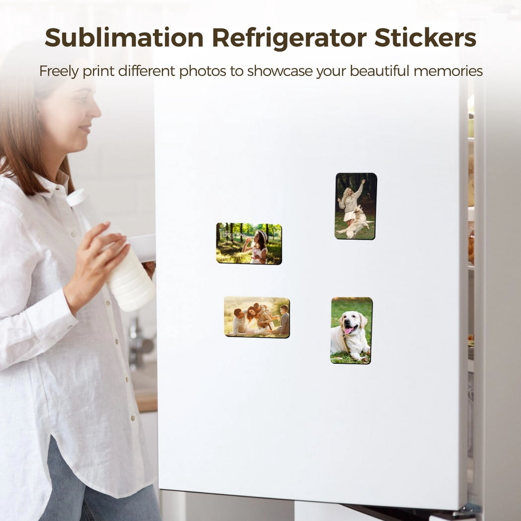 60PCS Sublimation Magnetic Blanks, Blank Magnetic Sublimation Sheets Refrigerator Sublimation Fridge Magnets, Personalized Printable Photos Refrigerator Decoration for Home Kitchen Office