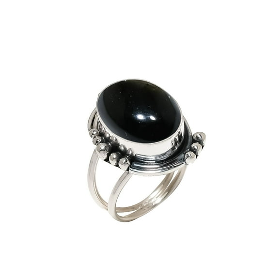 Golden Sheen Obsidian - Mexico 925 Sterling Silver Ring V6001, Golden Sheen Obsidian Ring, Gemstone Ring, Handmade Ring, Brown Ring, Oval Ring, Gift F