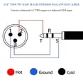 thumbnail image 2 of 6.35mm To XLR Audio Cord Professional Audio Adapter Cable for Speaker System Mic, 2 of 9