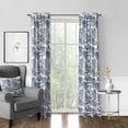 thumbnail image 2 of Beau Toile Blue Pole Top Drapery Panel - Pair 50"x96", 2 of 5