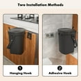 thumbnail image 5 of BGC Mountable Kitchen Compost Bin for Counter Top or Under Sink, Hanging Trash Can with Lid for |Cupboard|Bathroom|Bedroom|Office|Camping, Indoor Compost Bucket, 2 Gallon Black, 5 of 7