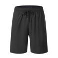 thumbnail image 3 of Ramiter Shorts for Men Polyester New Men's Fashion Beach Shorts Woven Quick Dry Multi Color Sports Quarters Black,L, 3 of 5