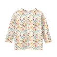 thumbnail image 4 of Drmagiyhm Beige 3/4 Sleeve Shirt for Girls Size 10-12 Casual Floral Print Shirt Trendy Cute T Shirt Little Girl Fall Winter Crewneck Tees 11-12 Years, 4 of 5