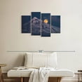 thumbnail image 2 of Elephant Stock Moonrise Over Mount Hood Wall Art - Horizontal Multi Panel Canvas - Living Room Wall Decor - Nature Multi Panel - Blue And Orange Decor - 36" x 22", 2 of 8