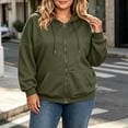 thumbnail image 2 of Plus Size Full Zip Hoodie for Women Ghalytn Oversized Long Sleeve Jacket - Casual Sweatshirt with Kangaroo Pocket, 2 of 5