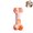 Orange, variant on Squeaky Bone Dog Chew Toy, Textured Dental Cleaning Rubber Bone Toy, Indestructible Teeth Grinding Squeaking Dog Toy for Small Medium Breeds Interactive Play