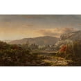 thumbnail image 2 of William Louis Sonntag 14x11 Black Ornate Wood Framed Double Matted Museum Art Print Titled: Mountain Landscape, Upper Hudson River, 2 of 5