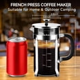thumbnail image 4 of French Press Coffee Maker 304 Stainless Steel Coffee Press,with 4 Filters System, Heat Resistant Thickness Borosilicate French Press Glass, BPA-Free Brewed Tea Pot Coffee Plunger(Copper 12oz), 4 of 4