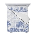 thumbnail image 7 of Palm Trees Twin Size Down Alternative Comforter, Lightweight Comforter Quilt Bedding Set with Pillow Shams Blue Tropical Plants Summer Forest Scenery All Seasons Bed Comforter Duvet Insert 68"x86", 7 of 7