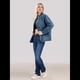 thumbnail image 4 of Chaquetas Acolchadas para Mujer, Informales, de Cuello Alto, Larga, Abrigos de Invierno Extragrandes con Cremallera Azul Gris XXL, 4 of 7