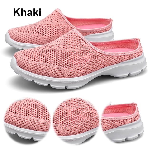 Deporte Con Puntera Cerrada para Zapatos Planos Punto Malla Espalda Abierta Mujeres Y Hombres