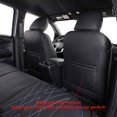 thumbnail image 3 of EKR Custom Fit F150 Car Seat Covers for 2021-2024 Ford F150 4 Door SuperCrew XL,XLT,Lariat- Leather (Black with Blue Trim), 3 of 6