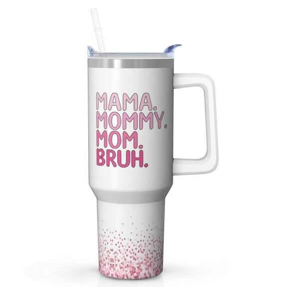 Gift for Mom Women Her, 40 Oz Mother Mama Tumbler with Lid & Straw - Insulated Steel Cup for Iced Coffee Tea, Birthday Christmas Mother's Day Gift from Daughter