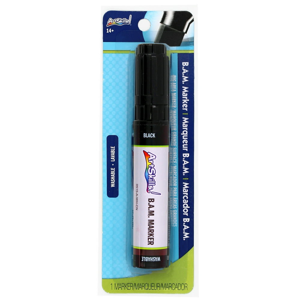 ArtSkills Jumbo Washable Black Marker with Chisel Tip, for Posters and