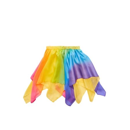 Rainbow Skirt by Sarah's Silks, 100% Silk, 28" Long Fairy Costume for Kids and Toddlers | Bright Colored Waldorf Dress Up Toys for Imaginative Play
