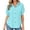 a-240Blue49, variant on FINALGANG Womens Lapel Collar Roll Tab Short Sleeve Solid Color Dual Bust Pocket Curved Hem Loose Button Down Shirt Relaxed Fit For Ladies Office Daily Outdoor Outing Blue M