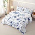 thumbnail image 3 of Erosebridal Navy Antique Biplane Twin Quilt Set for Boys Men, Cartoon Vehicle Print Twin Coverlet Set, 2 Pieces, 3 of 7