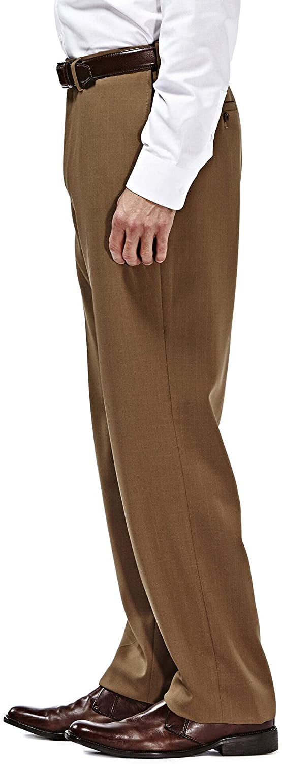 green emerald velvet dress Haggar E-CLO Stria Dress Pants, Flat Front in Blue