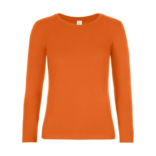 B&C - Camiseta #E190 de Manga Larga para Mujer (Naranja Urbano)