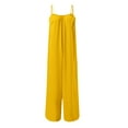 thumbnail image 5 of Jumpsuit Women Summer Sexy Backless Suspender Jumpsuit Wide Leg Pants Casual Loose Elegant Jumpsuit,Yellow Women'S Polyester Casual Pants XL, 5 of 7