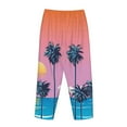 thumbnail image 5 of Xecao Beach with Palm Trees Women's Straight Lounge Pajama Pants: The Epitome of Relaxed Sleepwear, 5 of 9