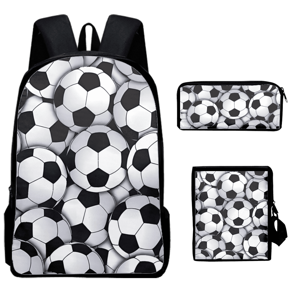 Soccer Backpack for Boys, Soccer Print Backpack Cool Football Pattern