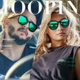thumbnail image 3 of Joopin Polarized Mens Womens Sunglasses, Classic Retro Square UV400 Mirrored Lens, Fit for Outdoor, Vacation, Driving (Green), 3 of 8