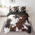 thumbnail image 3 of Manfei Vintage Cow Spot 7-Piece Twin Bedding,Abstract Animal Spot Bedding Comforter Set,Brown White, 3 of 6