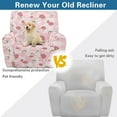 thumbnail image 3 of SCRAWLGOD Cow Print Strawberry Pink Recliner Covers Stretch Recliner Sofa Cover Furniture Protector Recliner Chair Covers with Elastic Band Washable Dog Couch Recliner Cover for Living Room, 3 of 7