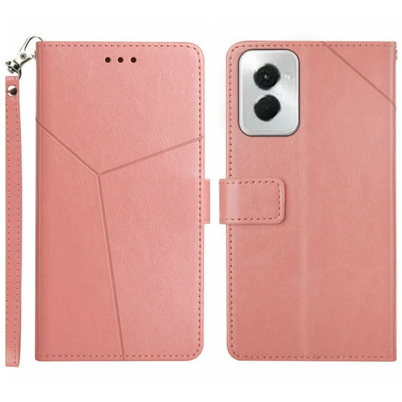 Allytechgroup Flip Wallet Case for Motorola Moto G Stylus 5G 2025 with Credit Card Slot, PU Leather Wallet Phone Case with Lanyard Kickstand Shockproof Back Cover for Moto G Stylus 5G 2025, Rosegold