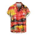 thumbnail image 5 of UVEASISHA Men's Big and Tall Hawaiian Shirt Button Down Casual Floral Shirts Summer Short Sleeve Regular Fit Aloha Shirt Tropical Beach Vacation Shirts Red XL, 5 of 6