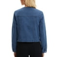 thumbnail image 3 of INSPIRE CHIC Womens Cropped Jean Jacket Collarless 2025 Western Long Sleeve Denim Jackets XL Blue, 3 of 6
