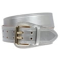 thumbnail image 3 of Women's Litchi Veined Double Stitch Double Hole Tapered Leather Belt, 3 of 6